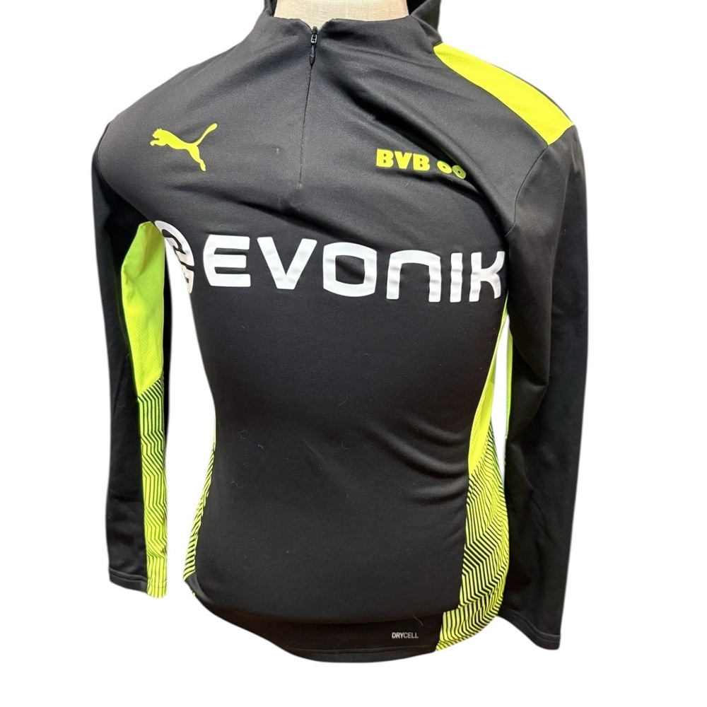 Puma Borussia Dortmund  Black and Neon Yellow Track Top small